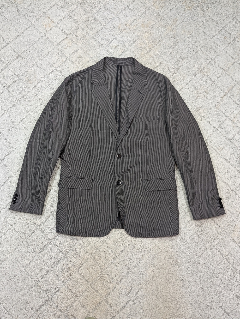 Theory Jacket Mens 42 R Gray Knit Blazer Cotton Blend Unstructured Office